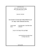 Ban hành văn bản quy phạm pháp luật từ thực tiễn tỉnh hải dương ( Luận văn thạc sĩ)