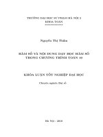 Hàm số và nội dung dạy học hàm số trong chương trình toán 10 (2018) 