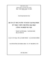 Quản lý nhà nước về đào tạo đại học từ thực tiễn trường đại học công nghiệp hà nội ( Luận văn thạc sĩ)