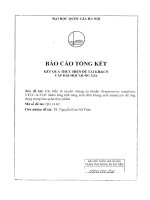 Cải biến di truyền chủng xạ khuẩn streptomyces natalensis VTCC a 3245 nhằm tăng khả năng sinh chất kháng sinh natamycin để ứng dụng trong bảo quản thực phẩm 