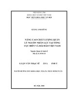 Nâng cao chất lượng quản lý nguồn nhân lực tại tổng cục biển và hải đảo việt nam  