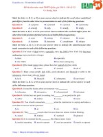 GIẢI CHI TIẾT đề thi thử môn Anh THPT Quốc gia 2018 – Đề số 32