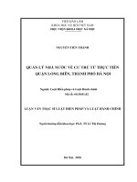 Quản lý nhà nước về cư trú từ thực tiễn quận long biên, thành phố hà nội ( Luận văn thạc sĩ)