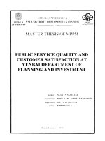 ublic service quality and customer satisfaction at yen bai department of planning and investment 