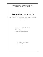 SKKN một số BIỆN PHÁP NÂNG CAO CHẤT LƯỢNG  dạy học vần ở lớp 1