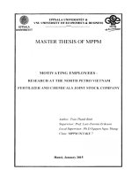 Motivating employees   reaseach at the north petro vietnam fertilizer and chemicals joint stock company 