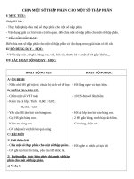 Giáo án Toán 5 chương 2 bài 2: Chia một số thập phân cho một số thập phân