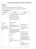 Giáo án Toán 5 chương 2 bài 2: Nhân một số thập phân với một số thập phân