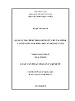 Quản lý tài chính theo hướng tự chủ tài chính tại viện hàn lâm khoa học xã hội việt nam 