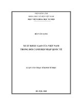Xuất khẩu gạo của việt nam trong bối cảnh hội nhập quốc tế 