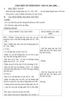 Giáo án Toán 5 chương 2 bài 2: Chia một số thập phân cho 10,100,1000