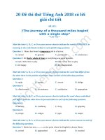 20 Đề thi thử Tiếng Anh 2018 có lời giải chi tiết