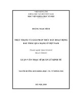 Thực trạng và giải pháp thúc đẩy hoạt đông đấu thầu qua mạng ở việt nam ( Luận văn thạc sĩ)