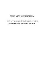 SKKN  mĩ thuật tiểu học “một số PHƯƠNG PHÁP PHÁT TRIỂN kỹ NĂNG THƯỜNG THỨC mĩ THUẬT CHO học SINH ”