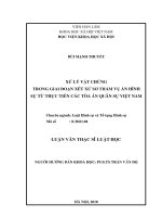 Xử lý vật chứng trong giai đoạn xét xử sơ thẩm vụ án hình sự từ thực tiễn tòa án quân sự việt nam ( Luận văn thạc sĩ)