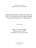 ĐỊNH GIÁ CHI PHÍ NGOẠI tác TRONG QUÁ TRÌNH xây DỰNG và vận HÀNH NHÀ máy THỦY điện BUÔN KUỐP TỈNH đăk lăk và TỈNH đăk NÔNG   lê văn chung