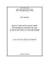 Quản lý nhà nước tại cục thuế thành phố hà nội đối với việc sử dụng hóa đơn của doanh nghiệp (Luận văn thạc sĩ)