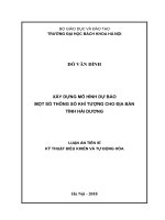 Xây dựng mô hình dự báo một số thông số khí tượng cho địa bàn tỉnh hải dương