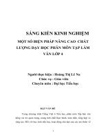 SKKN một số BIỆN PHÁP NÂNG CAO  CHẤT LƯỢNG dạy học PHÂN môn tập làm văn lớp 4