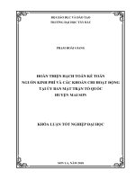 Hoàn thiện hạch toán kế toán nguồn kinh phí và các khoản chi hoạt động tại ủy ban mặt trận tổ quốc huyện mai sơn 