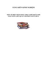 SKKN một số BIỆN PHÁP KHẮC PHỤC KHÓ KHĂN KHI  GIẢI TOÁN LIÊN QUAN tới PHÂN số ở lớp 4