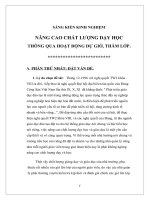 SKKN NÂNG CAO CHẤT LƯỢNG dạy học THÔNG QUA HOẠT ĐỘNG dự GIỜ, THĂM lớp