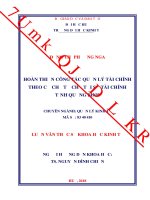 Hoàn thiện công tác quản lý tài chính theo cơ chế tự chủ tại sở tài chính tỉnh quảng bình 