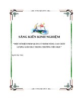SKKN   một số BIỆN PHÁP QUẢN lý NHẰM NÂNG CAO CHẤT LƯỢNG GIÁO dục TRONG TRƯỜNG TIỂU học”