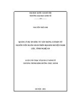 Quản lý dự án đầu tư xây dựng cơ bản từ nguồn vốn ngân sách trên địa bàn huyện nghi lộc, tỉnh nghệ an