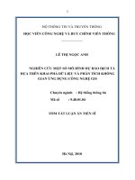 NGHIÊN cứu một số MÔ HÌNH dự BÁO DỊCH TẢ dựa TRÊN KHAI PHÁ dữ LIỆU VÀ PHÂN TÍCH KHÔNG GIAN ỨNG DỤNG CÔNG NGHỆ GIS  tt 