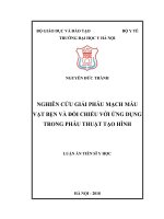 Nghiên cứu giải phẫu mạch máu vạt bẹn và đối chiếu với ứng dụng trong phẫu thuật tạo hình (FULL TEXT)