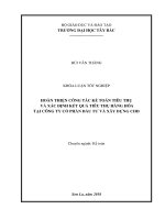 Hoàn thiện công tác kế toán tiêu thụ và xác định kết quả tiêu thụ hàng hóa tại công ty cổ phần đầu tư và xây dựng CHĐ 