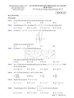 Đề thi chính thức THPT Quốc gia 2018 môn Toán