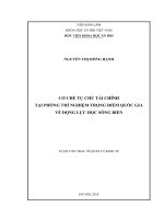 Cơ chế tự chủ tài chính tại phòng thí nghiệm trọng điểm quốc gia về động lực học sông biển ( Luận văn thạc sĩ)