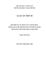 Đổi mới cơ cấu hàng xuất nhập khẩu trong quan hệ thương mại với trung quốc nhằm hạn chế tình trạng nhập siêu
