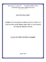 Nghiên cứu ứng dụng vi sinh vật xử lý mùn cưa làm cơ chất nuôi trồng mộc nhĩ và tái sử dụng bã thải để trồng nấm sò