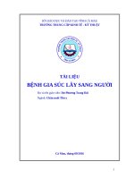 BỆNH GIA súc lây SANG NGƯỜI (1)