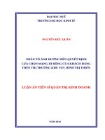 Nhân tố ảnh hưởng đến quyết định lựa chọn mạng di động của khách hàng trên thị trường khu vực bình trị thiên