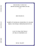 Nghiên cứu đánh giá ảnh hưởng của tọa độ trọng tâm tới quá trình phanh ô tô tải 