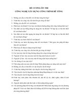 ĐỀ CƯƠNG ÔN THI  CÔNG NGHỆ XÂY DỰNG CÔNG TRÌNH BÊ TÔNG