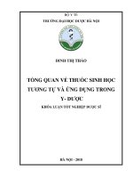 Tổng quan về thuốc sinh học tương tự và ứng dụng trong y   dược 