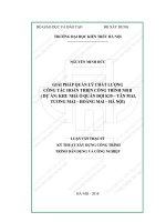 Giải pháp quản lý chất lượng công tác hoàn thiện công trình no1b(dự án nhà ở quân đội k35 tân mai, tương mai hoàng mai hà nội) (tt) 