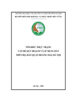 Tìm hiểu thực trạng vấn đề quy hoạch và sử dụng đất trên địa bàn quận hoàng mai, hà nội 