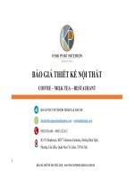 BÁO GIÁ THIẾT KẾ NỘI THẤT QUÁN CÀ PHÊ