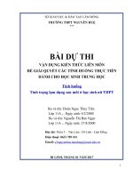 Bai dự thi vận dụng kiến thức liên môn giải quyết tình huống thực tiễn  tình trạng son môi ở nữ học sinh THPT