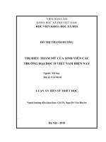 Thị hiếu thẩm mỹ của sinh viên các trường đại học ở việt nam