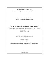 Hoạch định chiến lược phát triển ngành cấp nước đô thị tỉnh quảng ninh đến năm 2015 