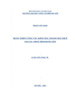 hoan thien cong tac kiem tra thanh tra thue tai cuc thue tinh hung yen