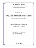 Nghiên cứu chiết tách dầu dừa tinh khiến từ dừa tươi và đánh giá khả năng kháng khuẩn của dầu dừa tới một số loại vi khuẩn gây bệnh 