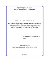 Phân tích thực trạng và giải pháp hoàn thiện công tác đào tạo nguồn nhân lực quản lý doanh nghiệp vừa và nhỏ ở TP  hồ chí minh 